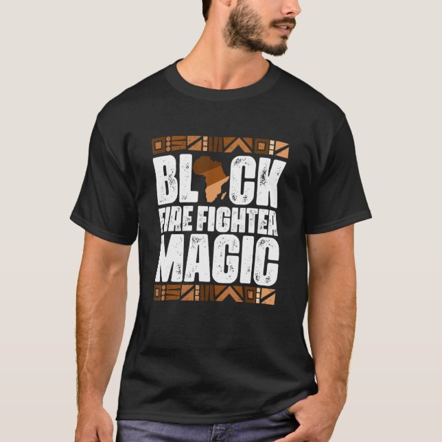 Camiseta Black Fire Fighter Magic Black History Mono BLM (Anverso)