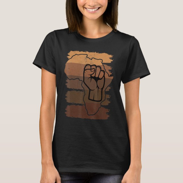 Camiseta Black Fist Shirt African American Pride Black Hist (Anverso)