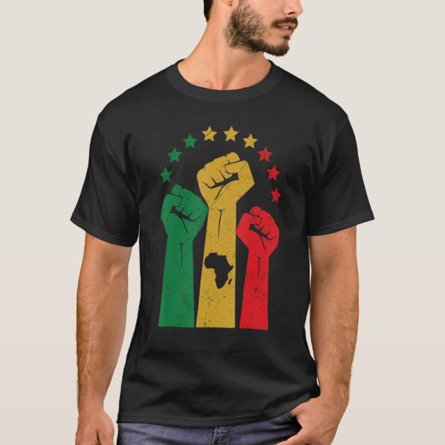 Camiseta Black Fist Shirt African American Pride Black Hist (Anverso)