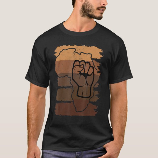 Camiseta Black Fist Shirt African American Pride Black Hist (Anverso)