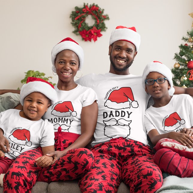 Camiseta Black Font Santa Hat Beard Papi Familia Navidades (Subido por el creador)