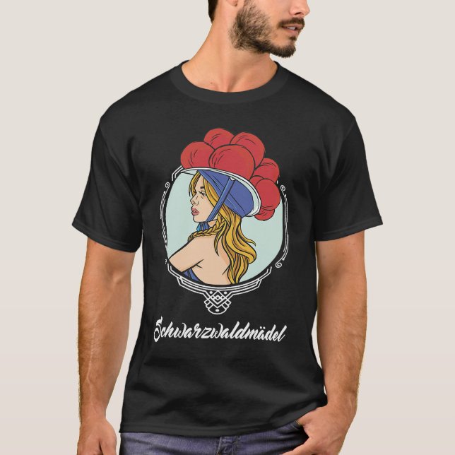 Camiseta Black Forest girl with traditional Bollen hat (Anverso)