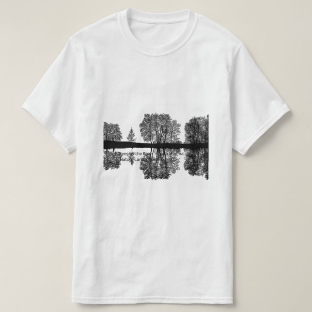 Camiseta Black Forest River Art - Dark Mysterious Nature (Diseño del anverso)