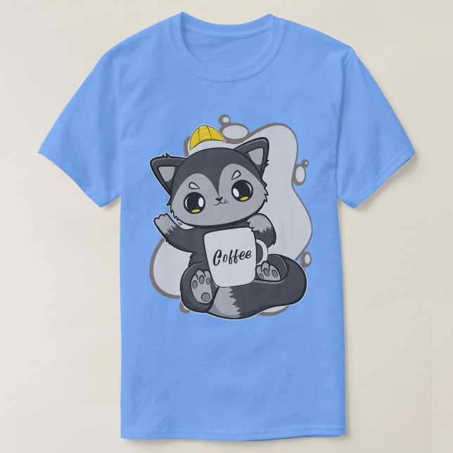 Camiseta Black Fox For Coffee Lover And Construction Worker (Diseño del anverso)