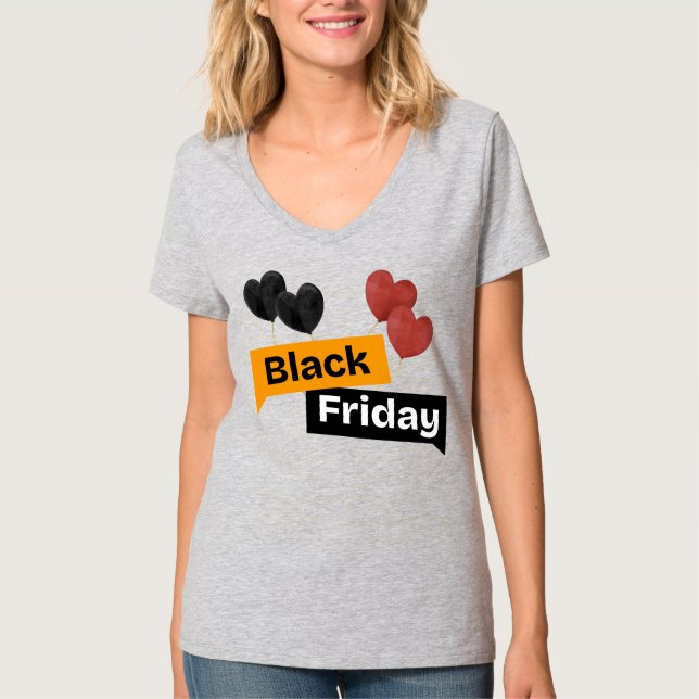 Camiseta Black Friday Balloons – Grey big deal for Women  (Anverso)