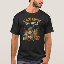 Camiseta Black Friday Survivor – Funny Christmas Shopper