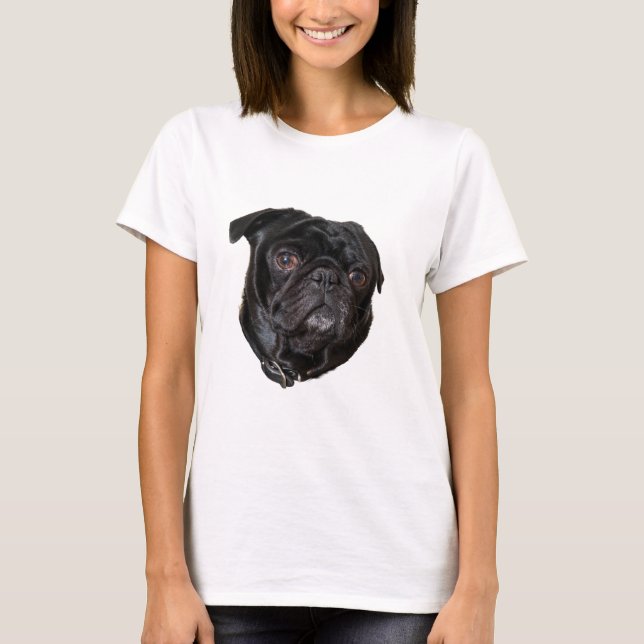 Camiseta Black Funny Pug (Anverso)