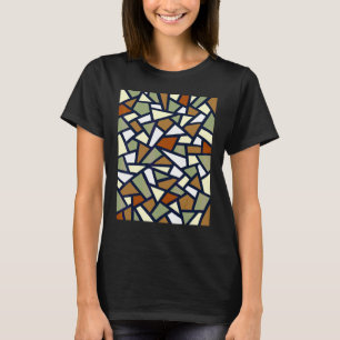 Camiseta Black Geometric Abstract Pattern Coffee Tan Gray W