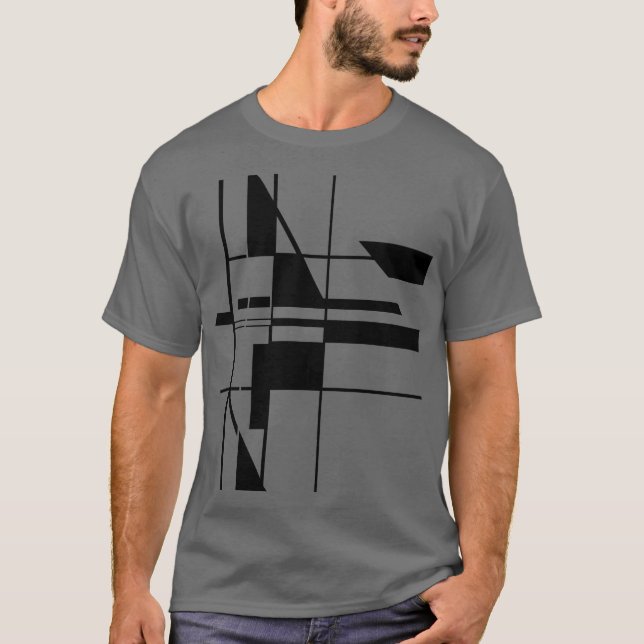 Camiseta Black Geometric Gameboard MCM Look Resumen Art (Anverso)