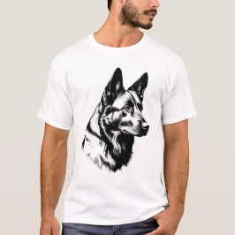 Camiseta Black German Shepherd Dog Portrait Tee