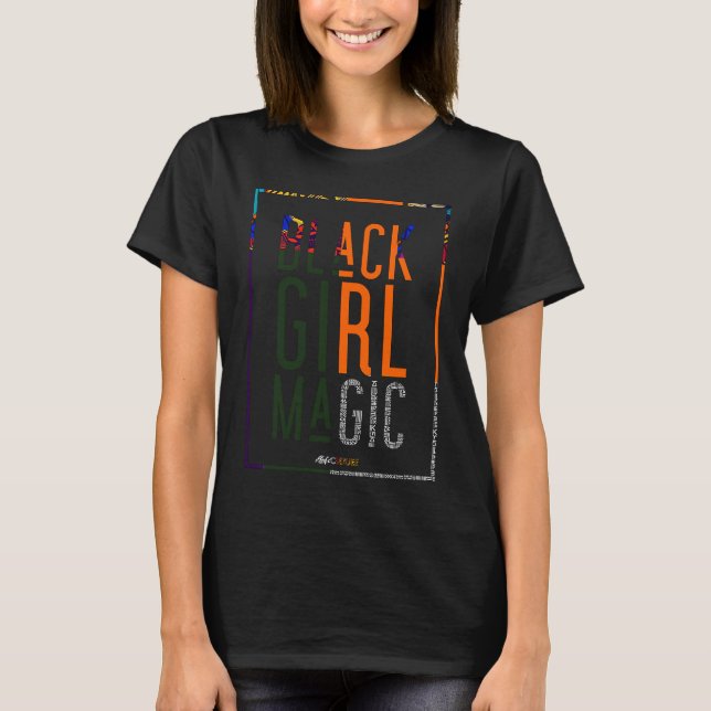 Camiseta BLACK GIRL MAGIC Melanin Afro Queen HBCU Black His (Anverso)