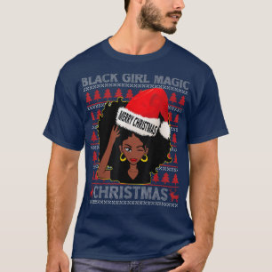 Camiseta Black Girl Magic Merry Christmas African American