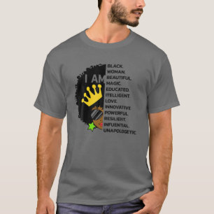Camiseta Black Girl Magic Queen Melanin Black Woman Junenth