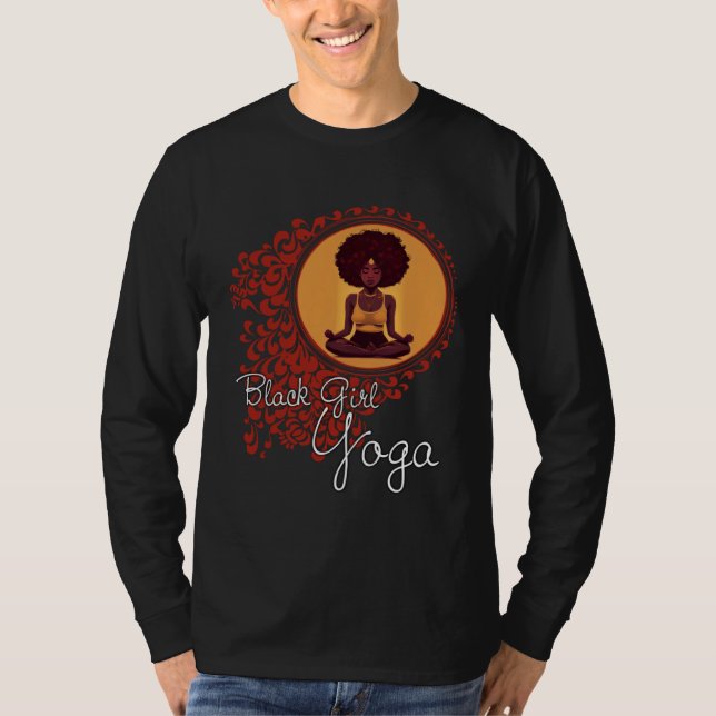 Camiseta Black Girl Yoga Meditation or Exercise and Workout (Anverso)