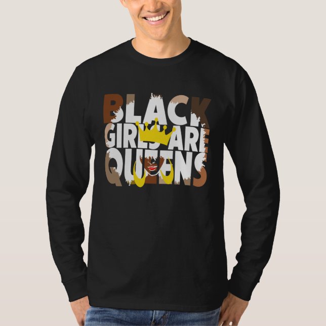 Camiseta Black Girls Are Queen Retro Afro Girl Black Histor (Anverso)