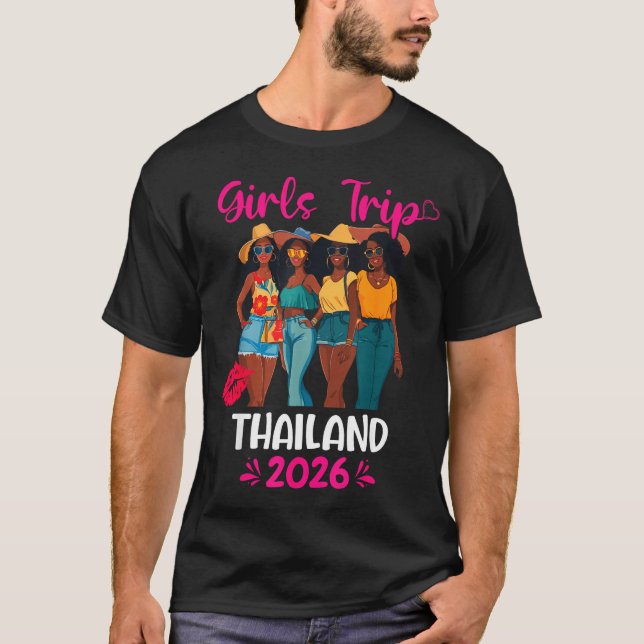Camiseta Black Girls Trip Thailand 2026 Vacation Matching  (Anverso)