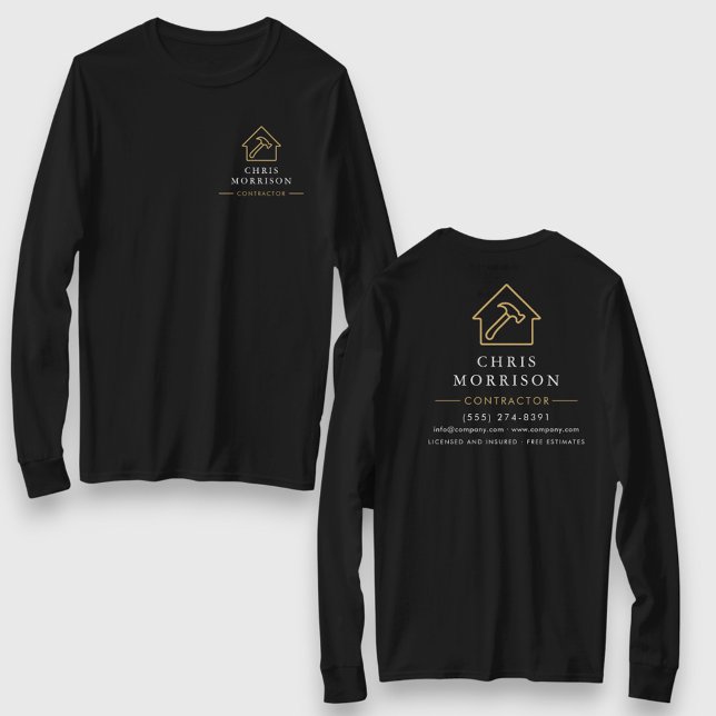 Camiseta Black Gold Contractor Home Repair Work (Subido por el creador)