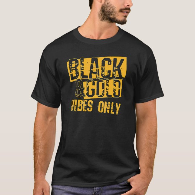 Camiseta Black Gold Game Day Group  For High School Footbal (Anverso)