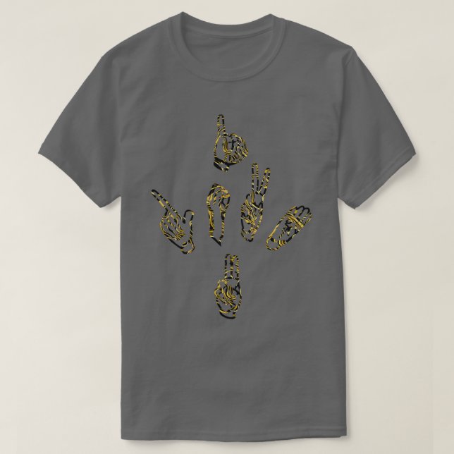 Camiseta Black Gold Marble Sign Language for I Love You (Diseño del anverso)