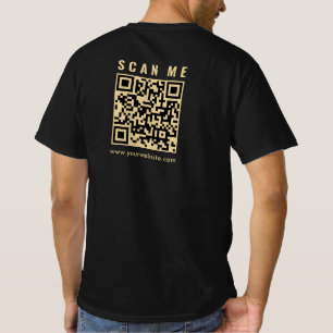 Camiseta Black Gold Scan Me QR Code Mens impresión de doble
