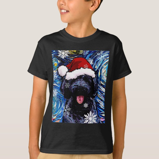 Camiseta Black Goldendoodle Labradoodle Santa Dog Christmas (Anverso)