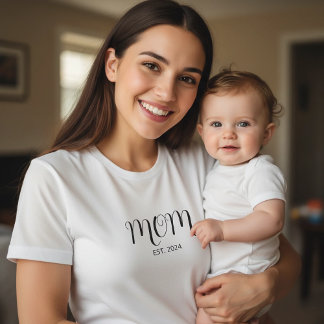 Camiseta Black Graceful Script Established Mom T-Shirt