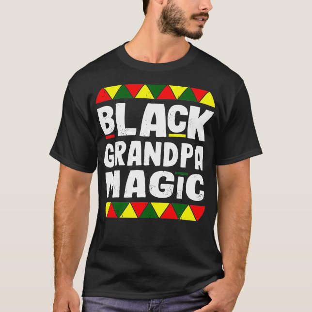 Camiseta Black Grandpa Magic Black History Mono Africa Pri (Anverso)