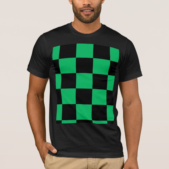 Camiseta Black & Green Anime Style Pattern Tee (Anverso)