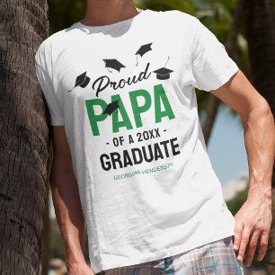 Camiseta Black Green Proud Papa 2025 Graduado