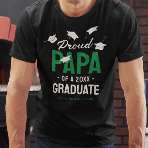 Camiseta Black Green Proud Papa 2025 Graduado