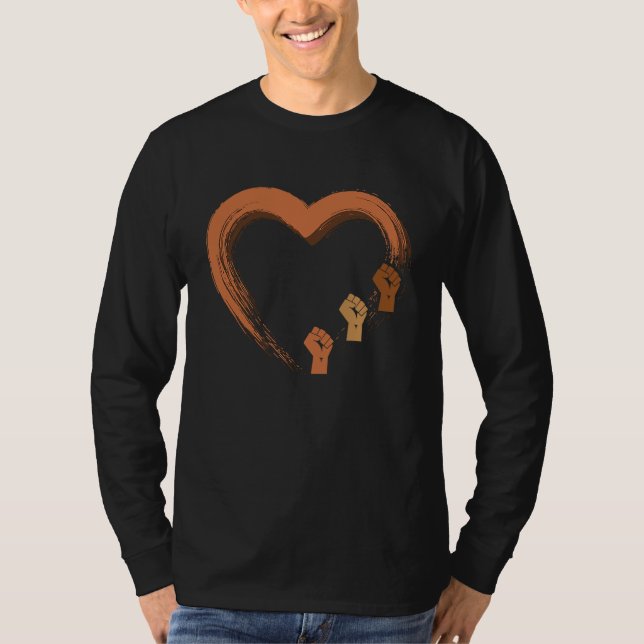 Camiseta Black Heart Black History Month African American P (Anverso)