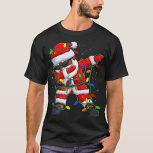 Camiseta Black Hip Hop Afroamericano Dabbing Santa Xmas Tre