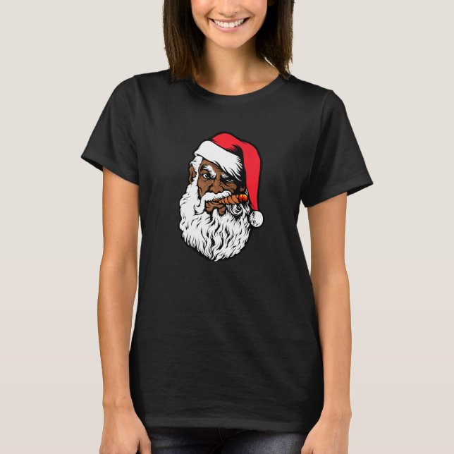 Camiseta Black Hip Hop Santa Proud Afro African American Ch (Anverso)