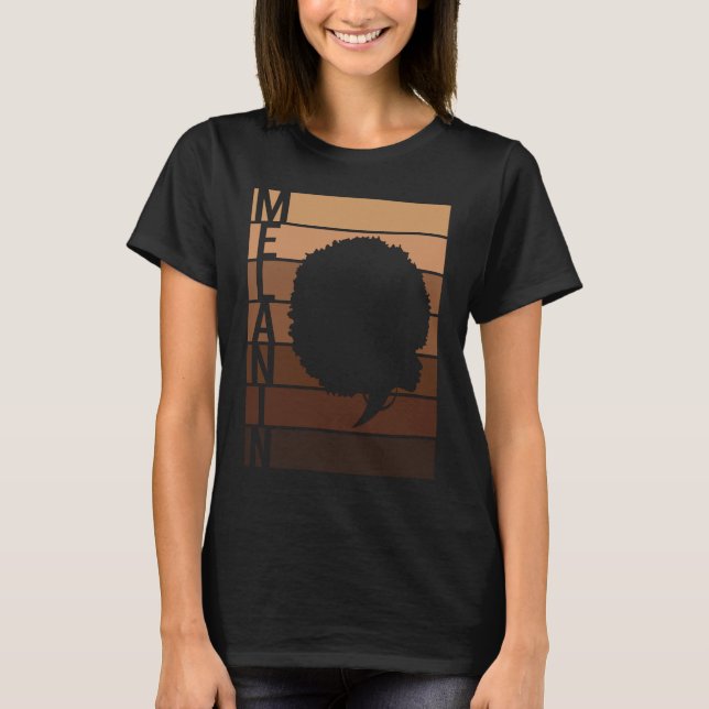 Camiseta Black History Afro Girl Words Melanin African Amer (Anverso)