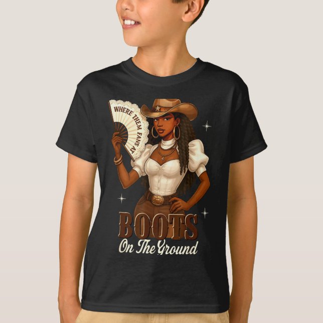 Camiseta Black History Boots On The Ground Cowgirl Western  (Anverso)