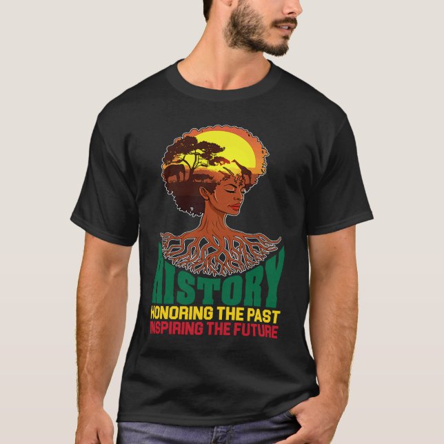 Camiseta Black History Honoring Past Inspiring Future Melan (Anverso)