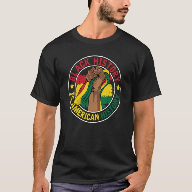 Camiseta Black History Is American History BHM Pride Afro M (Anverso)