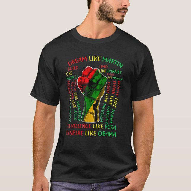 Camiseta Black History Leaders Fist Hand African American C (Anverso)