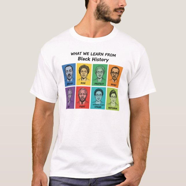 Camiseta Black History Lessons Inspirational Graphic (Anverso)