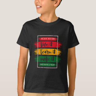 Camiseta Black History Live Aprenda a hacer diseño negro hi