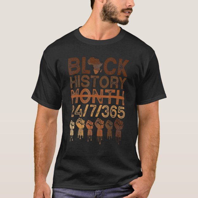 Camiseta Black History Month 2023 Black History 365 Melanin (Anverso)