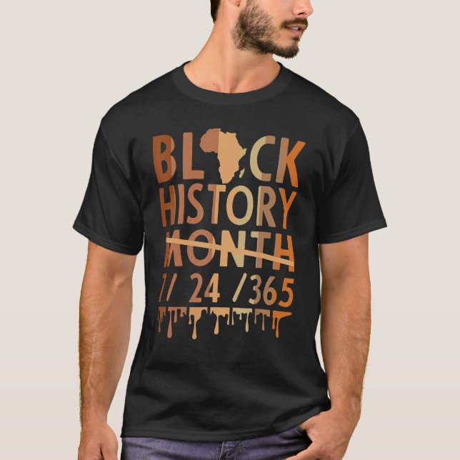 Camiseta Black History Month 2023 Black History 365 Melanin (Anverso)