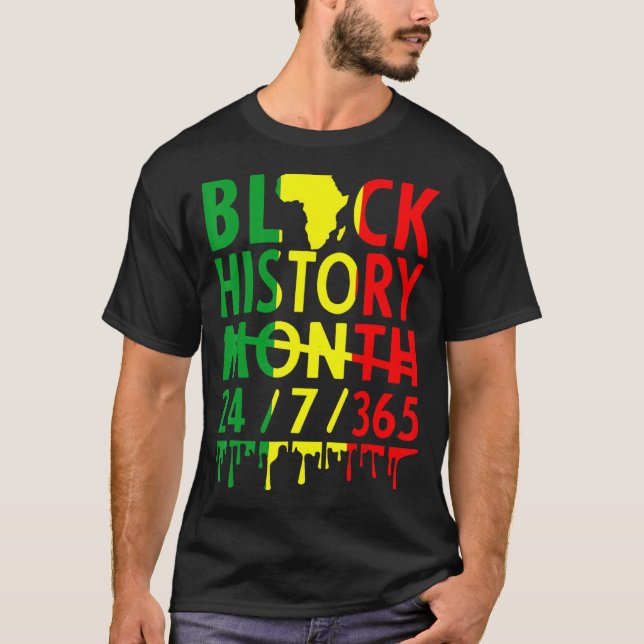 Camiseta Black History Month 2023 Black History 365 Melanin (Anverso)