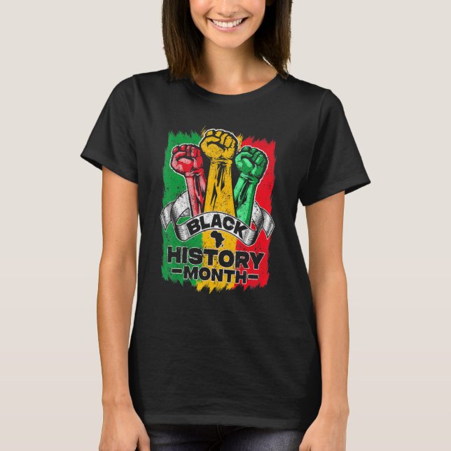 Camiseta Black History Month 2023 Hand Strong African Ameri (Anverso)