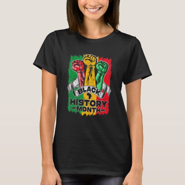 Camiseta Black History Month 2023 Hand Strong African Ameri (Anverso)