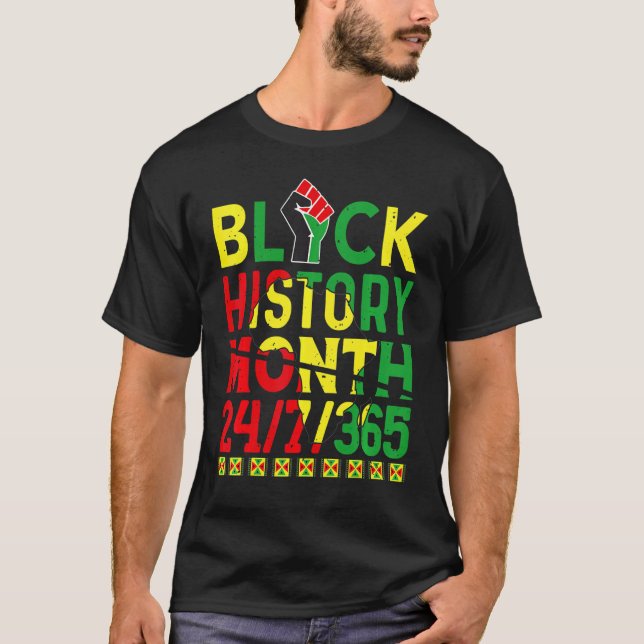 Camiseta Black History Month 247365 Africa Map Melanin 2023 (Anverso)