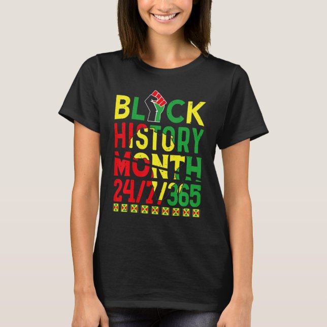 Camiseta Black History Month 247365 Africa Map Melanin 2023 (Anverso)