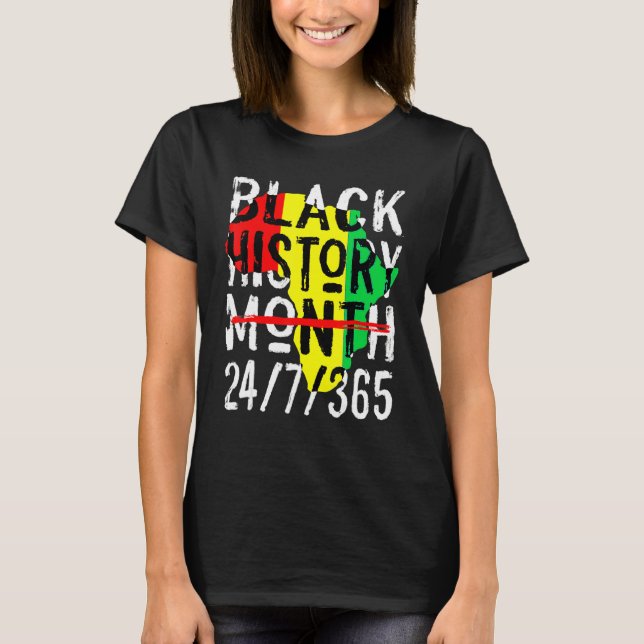 Camiseta Black History Month 247365 Africa Map Melanin 2023 (Anverso)
