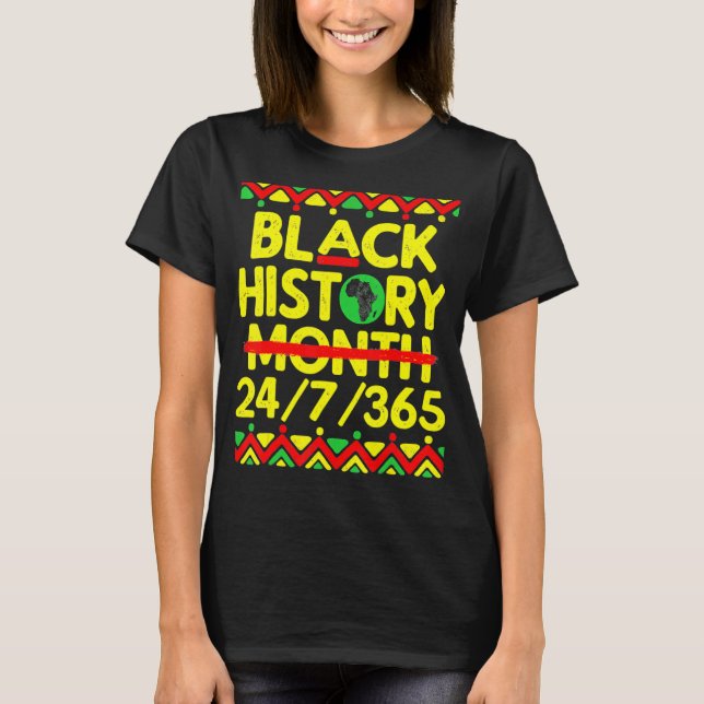 Camiseta Black History Month 247365 Africa Map Melanin 2023 (Anverso)