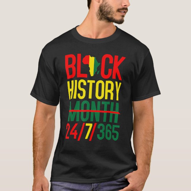 Camiseta Black History Month 247365 Africa Map Melanin Men  (Anverso)